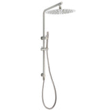 WELS Brushed Nickel Dual Shower Set Sliding Rail Arm 12" Round Head Handheld Rose Combo V1233-S4902BNSS019CBNKSR112N