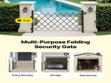 Single Folding Security Gate, Lockable Scissor Gate with 360 degree Swivel Casters, Outdoor V952-GZDZDAQM5157ODKJ1001V0