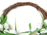 Front Door Wreath Hanging Decoration Simulated Flower Holiday Spring Home Decoration White with V1294-YM0901-3115250115511