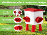 Giantz 8kg Chicken Feeder and 7L Waterer Set Large Capacity Poultry Drinker Kit FIK-FEEDER-PL-7L-RD