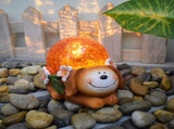 Crystal Ball Dog Charming Solar-Powered Animal Garden Statue - Waterproof Resin Figurine with V888-ELOSUNG34549