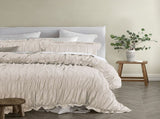 Vintage Design Homewares Haven Natural Washed Cotton Ruched Quilt Cover Set Queen V442-HIN-QUILTCS-HAVEN-NATURAL-QS