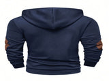 Men'S Casual Hoodie Color Block Sweatshirt Pullover Hoodie Australian - navy blue - Size L V1106-M-APP-84895-NAVY-LAULEU50
