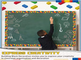 Glenmal 3roll 65.6 Feet Building Block Bulletin Borders Classroom Borders Colorful Bulletin V1258-DP02-C-1131