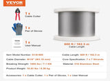 T316 Stainless Steel Cable 3.18mm 7x7 Steel Wire Rope 182.3m Cable Railing V952-BXGGSSBXG3160WC09V0