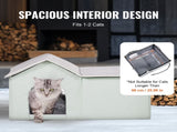 Heated Cat House, Outdoor Kitty Shelter with Adjustable Temperature and Timer, 600D Oxford Cloth V952-FWSBYMBHSNJBGX6FWV3