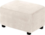 Ottoman Covers Slipcover Rectangle Real Velvet Plh 1 Piece Form Fit Stretch Folding Storage Covers V1258-DP02-F-633