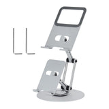 Aluminum Alloy Dual Device Stand for Phone Tablet, 360&deg Silent Rotation, Weighted Base 2KG Capacity, V1232-SJZJ-RHY-002