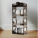 SOGA 2X 38x24cm Black 3 Tier Bookshelf & Cosmetic Storage Organizer Trolley Rack BOOKSHEDARK4X2