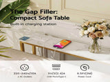 Artiss Console Table Entryway Hallway Display Desk Charging Station Marble Finish White & Gold FUR-U-CST-05-WH