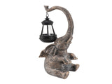 Elephant Statue Solar Powered LED Warm Light with Lantern Elephant Figurines for Gift Garden V1294-YM0901-3119230188111