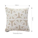 SOGA 2X 50cm Throw Pillow Beige Interlocking Geometric Pattern Modern Accent for Home Dcor FRENCHCUSHION339X2