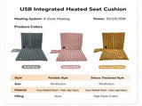 USB-Powered Heated Seat Cushion with Plush Faux Rabbit Fur, Anti-Slip Base, and Foldable Backrest V1341-ZY-BBM69CWT-GREY3
