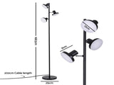 Artiss RGB Floor Lamp LED with 3 Swivel Lights Color Changing Lamp with Remote Stepless Dimmable LAMP-FLOOR-3H-RGB
