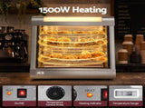 Devanti Commercial Food Warmer 1500W 3 Shelf Heated Display Cabinet FW-600M-SI