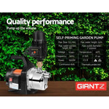 Giantz Garden Water Pump 1500W High Pressure Tank Rain Farm Irrigation Black PUMP-GARDEN-1500-TPC