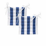 J Elliot Home Set of 2 Outdoor 100% Cotton Chair Pads 40 x 40 cm Striped Blue V442-IDC-CHAIRPAD-SETOF2COTTONSTRIPE-BLUE-SQ