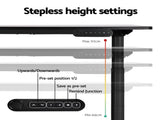 Artiss Standing Desk Frame Only Dual Motor Motorised Adjustable 125KG Load Black HASD-B-M10-BK