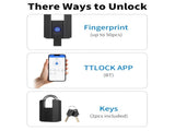 Heavy Duty Fingerprint Padlock with APP Waterproof Smart Lock with Key for Warehouse Fence Outdoor V1370-AZ4-01492
