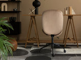 Office Desk Chair - Velvet Armless Swivel Study Seat OVOID PALE KHAKI V274-FT-VOC-003BK-KH