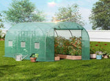 Walk-in Tunnel Greenhouse 11.32x6.4x6.3ft Galvanized Frame PE Cover Green V952-SDXWS12X7X7F5RQUZV0