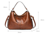 Brown Fashion Large Capacity Handbag - European & American Casual Crossbody Bag, Solid Color Zipper V888-ELOSUNG38380