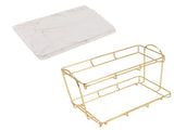 2 Tier Cosmetic Storage Shelf Large Capacity Waterproof Gold Metal Storage Shelf Rack for Bathroom V1294-YM0523-3112220030711