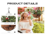 Christmas Porch Decor with Artificial Hanging Basket and Realistic Pine Needles V1192-AZ-W-22425
