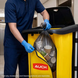 AUCH Double Bag Janitor Cleaning Trolley, Housekeeping Cart, Lockable Cabinet with Storage Tubs, V219-MATJANAC11YB