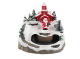 Xmas Music Box Resin Rotating Light Up Train Musical Box Tabletop Ornament for Holiday Home Decor V1294-YM0901-240626FB08-1