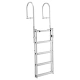 Retractable Dock Ladder, 5 Steps, Aluminum Alloy Pontoon Boat Swim Ladder, with Non-Slip Wide Steps, V952-MTZTSSSWPJ356MH3V001V0
