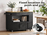 Artiss Kitchen Island Trolley Rolling Serving Cart Storage Cart Shelf Towel Rack FUR-S-KI-01-BK-AB