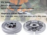 Clutch Drum .325 Clutch Drum Bearing Kit For Stihl Ms261C Ms271C Ms291C Ms240 Ms260 Ms270 Ms280 V1188-MS-227-0777