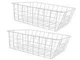 Freezer Basket Rust Proof Large Capacity Iron Storage Bin for Refrigerator Fruits Snacks Drinks 2pcs V1294-YM0901-3117230240512