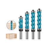 Double Bearing Spiral Flush Trim Router Bit 12mm Shank - Solid Carbide Blade with Teflon Coating, V1107-145-11346-BLU3