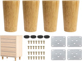 4 pieces - 15 cm - Furniture - Table - wooden furniture - solid tapered wooden table V1188-MS101-03254-1