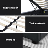 Artiss Bed Frame Double Size Gas Lift Charcoal VILA BFRAME-E-VILA-D-CHAR-ABC
