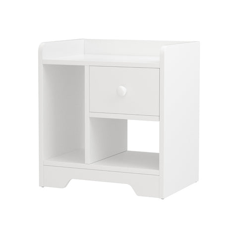 Artiss Bedside Table Drawer Nightstand Side End Table Storage Open Shelf White FURNI-N-BS02-WH