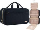 Black Large Capacity Hanging Toiletry Bag for Women - Checked Pattern V888-ELOSUNG39466