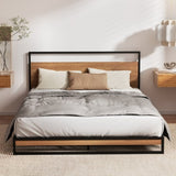 Artiss Metal Bed Frame Double Size Beds Platform with Mattress MBED-C-DANE-TT22-D-BK