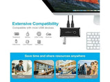 4 USB 2.0 Output Port Computer Sharing Hub Switcher Selector for Mac Chrome OS - Black V1263-JX-240