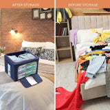 Foldable Storage Box Crushed Steel Frame Clothes Quilt Toys Organizer 100L Random color V201-W12783610