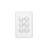 C2000 Series 10A 6 Gang Vertical Flush Switch, White Electric V1202-V1-CLIC2036VAWE