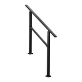 Outdoor Handrails for Steps, 2-3 Step Stair Rail Kit, Black Square Tube with Horizontal Bar, Carbon V952-FGDHGZLSLZFSL90M7V0