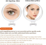 20X Magnifying Hand Mirror Two Sided Use for Makeup Application, Tweezing, and Blackhead/Blemish V178-14094