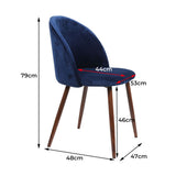 Levede 2x Dining Chairs Seat French Navy CH1037-2-NV