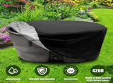 Stock Tank Cover for 300 Gallon Oval Stock Tank 420D Fabric Bathtub Outdoor Use Black V1370-AZ4-22389
