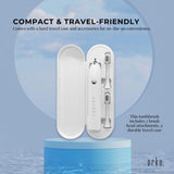 Sonic Electric Toothbrush White - Waterproof USB Charging 5 Modes 2 Heads Case V238-SUPDZ-32954516930640