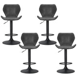 Artiss 4x Bar Stools Vintage Leather Gas Lift Black BA-K-9977-BKX4