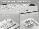 Solakaka A75 3-Mode RGB Mechanical Keyboard, Hot-Swappable Greywood V3 Switch,White-Gray V1300-A75-WHITE-GRAY